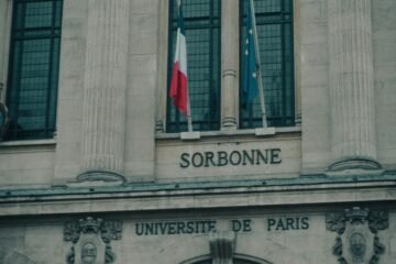 Facade of Sorbonne University in Paris, reflecting its historic charm and academic prominence.