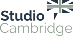 The logo of Studio Cambridge Language School in Cambridge.