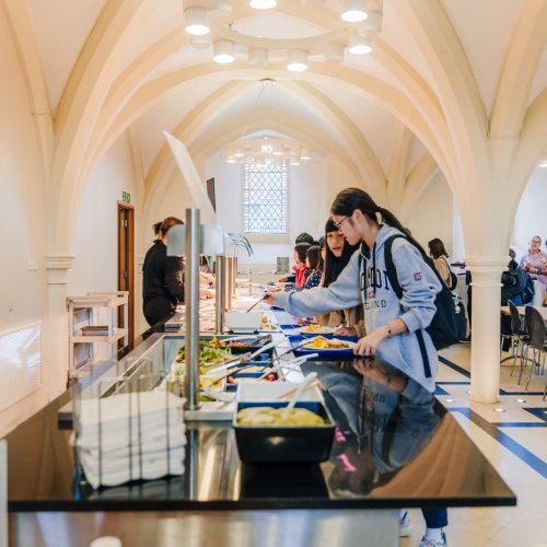 The food hall of St.Giles International summer schools in Canterbury.